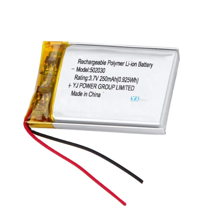 Factory price customized 502030 250mAh 3.7v lithium ion lipo cell polymer rechargeable battery pack for digital devices