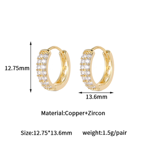 Orecchini di Design a Forma di Cuore con Zirconi, Semplici e Lussuosi, Vendita all'Ingrosso dai Produttori - Product Image 5