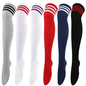 Kunden spezifische extra lange Overknee-Strümpfe für Damen Baumwolle stricken warme Plus Size Oberschenkel hohe Socken