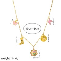 Pendentif Papillon Fleur Minimaliste en Cuivre, Sans Nickel, Hypoallergénique, Disponible en Petites Quantités (MOQ), Tendance sur les Réseaux Sociaux, Idéal pour le Quotidien