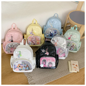Mochila Ita Personalizada Estilo Lolita Kawaii Anime Escolar con Diseño de Bolsillo Transparente, Adorno de Lazo con Estrella en Relieve y Espacio para Exhibición de Pins - Product Image 2