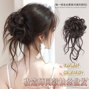 <b>Pull</b> Out Bun Wig Hair Tie Natural Fluffy Flower Bun Makeup Artist Style High Temperature Wire Manual Crafted - Product Image 1