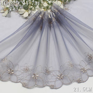 कारखाने निर्माता सीमा फीता कपड़े कढ़ाई 22 सेमी वायलेट सफेद बैंगनी रंग रंग के लिए फैंसी कढ़ाई एन्जेई लेस ट्रिम - Product Image 4