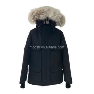 Mens Arctic Performance Parka Jacket Waterproof Down Cotton Quilted Coat Winter Outwear with Fur Hood Thick Outdoor Snowjacket