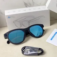 Gafas Inteligentes con IA, Traducción en Tiempo Real, Cámara Dual, Lentes con Protección Anti-Luz Azul para Reproductor de Música 5.4