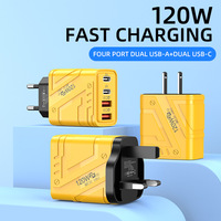 Chargeur USB Type C 4 ports 5V 3A QC3.0 Charge rapide 120W Chargeur rapide pour téléphone portable Samsung/Xiaomi Adaptateur de charge USB-C