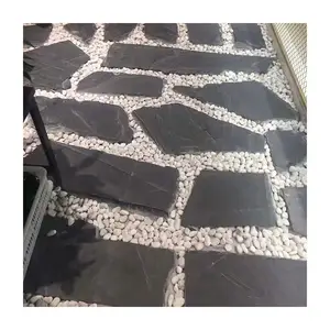 Black color natural slate natural slate for floor roof and wall slabs paving stone