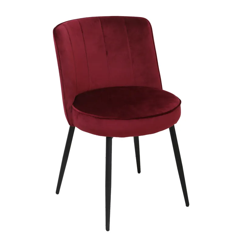 Cadeira de sala de jantar, venda quente moderna chaise de decoração de tecido, mangueira, confortável, silla de comedor de tela, cadeira de jantar vermelha com tapete macio
