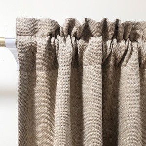 Bán Buôn Hiện Đại Phong Cách Đơn Giản Màu Rắn Màu Grey Kết Cấu Vải Polyester Phong Cách Châu Âu Lớn Tùy Chỉnh Cửa Sổ Rèm Cửa Cho Các Cửa Sổ - Product Image 2