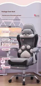 Silla de Oficina Convertible para Juegos, Giratoria 360 Grados, Reclinable, con Elevación, Marco de Acero Inoxidable, Diseño Ergonómico, Altura Ajustable - Product Image 5