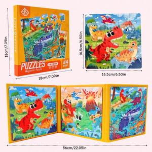Rompecabezas Magnético Educativo de Cartón con 3 Libros Temáticos Integrados, Regalo para el Desarrollo y Aprendizaje - Product Image 6