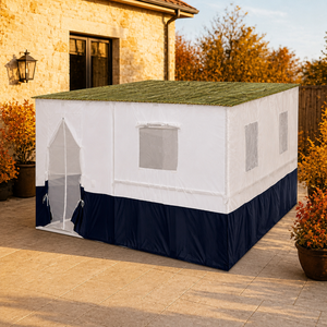3x3 2x3 2x2 1,5x2ft Koscherer Pavillon für Jüdische Feste im Freien, Robuster Stahlrahmen, Oxford Wasserdichte Wände, Bambus-Schach Weiß - Product Image 1