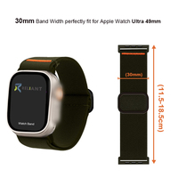 [30mm de large] Bracelet en nylon tissé élastique réglable et durable pour hommes pour Apple Watch Ultra 49mm