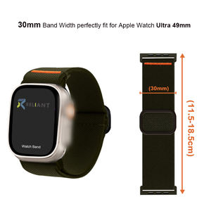 [30mm de <span class=keywords><strong>ancho</strong></span>] <span class=keywords><strong>Correa</strong></span> de nailon tejida elástica ajustable duradera para hombre para <span class=keywords><strong>Apple</strong></span> <span class=keywords><strong>Watch</strong></span> Ultra 49mm - Product Image 2