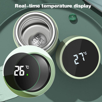 Bouteille isotherme en acier inoxydable 304 à double paroi sous vide, gourde intelligente avec affichage numérique de la température, 12-24 heures