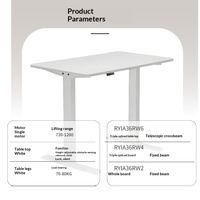 Bureau assis-debout électrique Yazhi en acier noir et blanc, à moteur unique, avec cadre à deux sections, pour ordinateur de bureau
