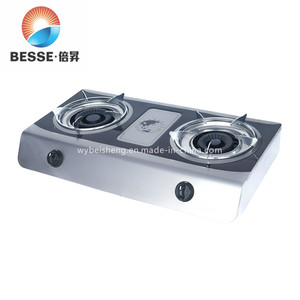 Cuisinière à gaz portable à deux brûleurs en acier inoxydable avec commande par bouton et allumage piézoélectrique, idéale pour l'hôtellerie, classe A, sécurité anti-extinction de flamme, facile à nettoyer - Product Image 4