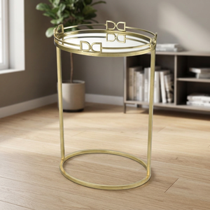 Table basse moderne en or exotique, artisanale, avec des caractéristiques extensibles et réglables pour le mobilier de salon - Product Image 4