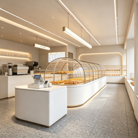 Hochwertige Multifunktionale Aluminium-Bäckereivitrine mit LED-Beleuchtung Luxuriöse Goldverzierung Umweltfreundliche Kommerzielle Einzelhandelsvitrine