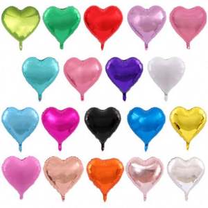 Cream Caramel Center <b>Heart</b> Aluminum <b>Foil</b> Balloon Glossy Single Retro Color Card Cocoa 18 Inch Birthday Christmas Party - Product Image 2