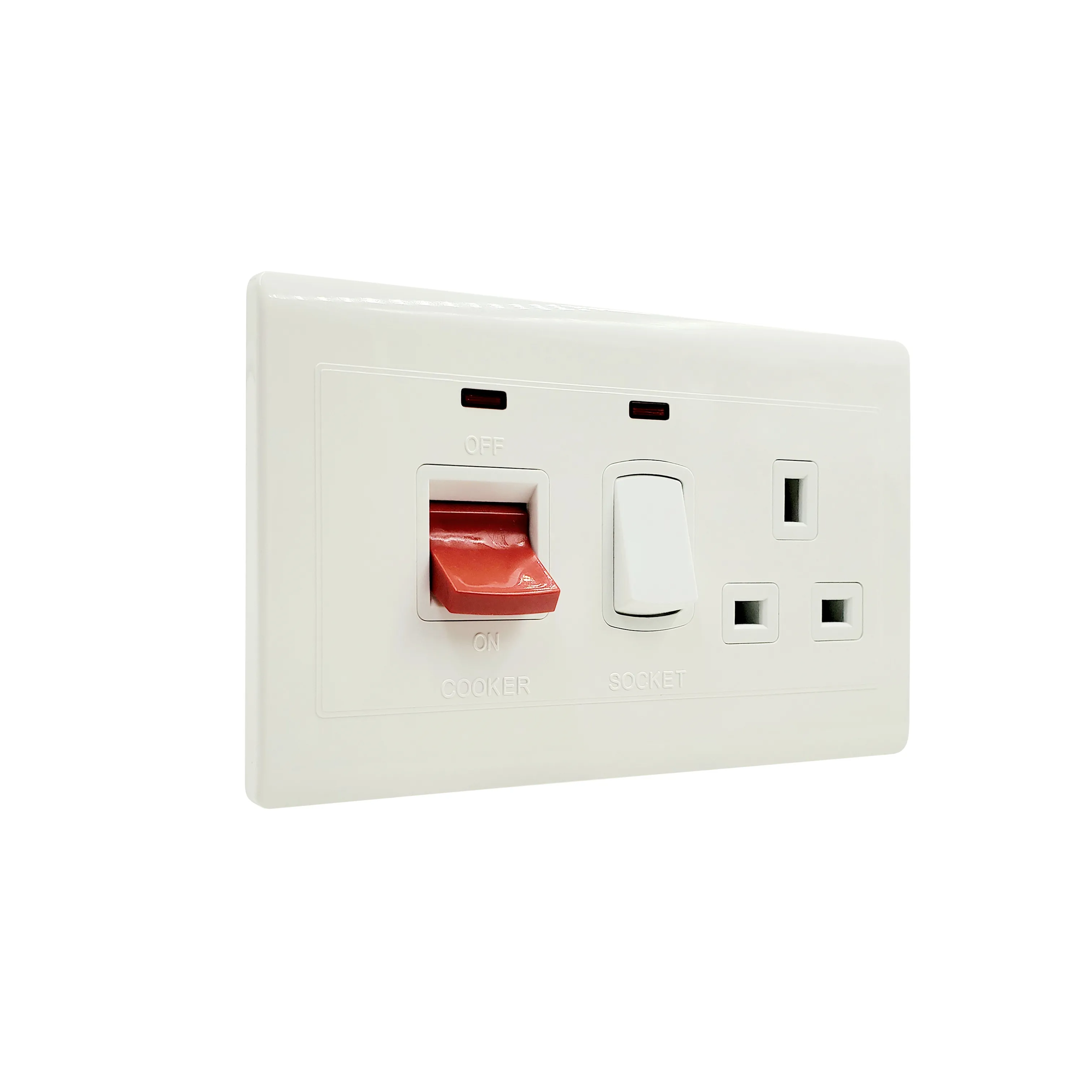 Bihu tomada do interruptor de parede do fogão branco 45a, com indicador led para casa