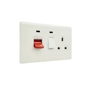 Bihu white 45A cooker wall switch socket with led indicator for home