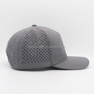 100% Polyester 5-Panel Adjustable Baseball Cap with Affixed Cloth Embroidery Logo Unisex Street Style Design - Product Image 2