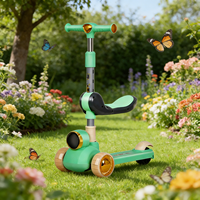 Trottinette en plastique pour enfants, trois roues, pliable, hauteur réglable, avec musique, jouet pour enfant