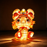 Chinesisches Kulturerbe Handgefertigte Niedliche Cartoon-Schlangenlaterne für Einkaufszentrum-Festdekoration