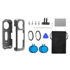 Pour Insta360 X3 PULUZ Cadre de boîtier de cage de protection en métal avec film d'objectif collant - Product Image 6