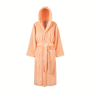 <b>Hooded</b> <b>Bathrobe</b> For Women One Size Chenille Solid Color Thick Keep Warm Daily Wear Robe - Product Image 1
