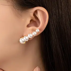 진주 귀걸이 첸 shutin에서 영감을 얻은 고급 및 대기 귀 스터드, 가벼운 고급 틈새 기질 귀 보석 2023