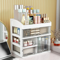 Boîte de rangement cosmétique avec rouge à lèvres masque brosse compartiment en plastique articles divers étagère de rangement tiroir commode pour les soins de la peau
