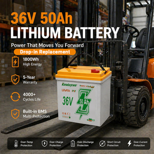 Batterie au lithium-ion LiFePO4 GC2 36V 50Ah, étanche IP65, remplacement pour batteries au plomb-acide pour chariots élévateurs électriques et voiturettes de golf - Product Image 2