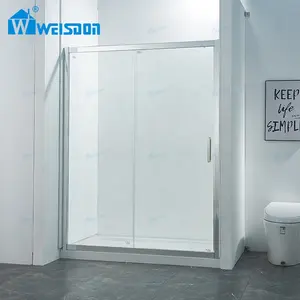 Weisdon Factory Direct Chrom Hardware Gerahmte Aluminium legierung Schiebetür Badezimmer Duschraum