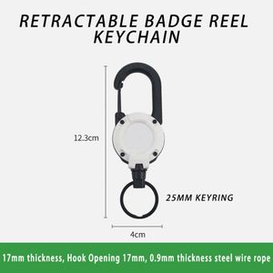 Outdoor Easy Pull Telescopic Steel Wire Rope Multifunctional ABS Retractable Badge Reel <b>Keychain</b> with Fashion Trend - Product Image 6