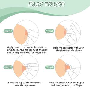 Correcteurs de mamelons en silicone avec logo personnalisé, tire-lait, ventouses avec étui de transport, paires - Product Image 4