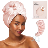 Toalla de microfibra satinada para el cabello para mujer, súper absorbente, de secado rápido, anti-frizz, turbante para todo tipo de cabello, venta al por mayor, logotipo personalizado