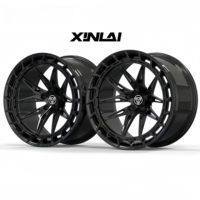 Rines Forjados Monobloque XINLAI Personalizados en Negro Brillante con Malla Profunda Cóncava de 24 Pulgadas 5x114.3 5x112 5x120 para Audi A4 A6 para BMW M3 M4 M5