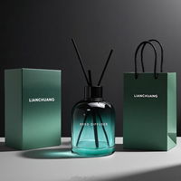Diffuseur de parfum à bâtonnets pour vente directe, 120ml 150ml 200ml, bouteille en verre dégradé vert et noir, diffuseur d'arômes portable pour voiture