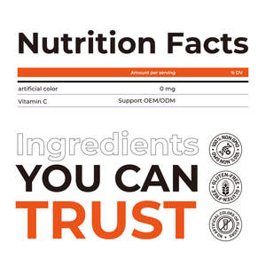 Gomitas Masticables de <span class=keywords><strong>Vitamina</strong></span> <span class=keywords><strong>C</strong></span> de 282 mg, 150 Piezas, Sabor Naranja, Apoyo al Sistema Inmunológico <span class=keywords><strong>para</strong></span> Adultos, Seguras, OEM/ODM - Product Image 3