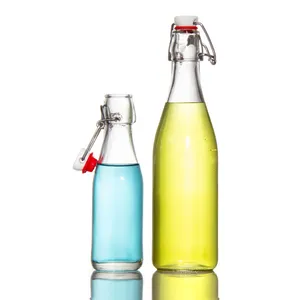 ミルクジュースワインビネガー用低Moq500Ml750Ml丸型飲料ボトルガラス瓶