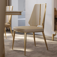 Chaise de salle à manger moderne de luxe JP Chaises dorées élégantes avec pieds en acier inoxydable Meubles de maison Chaises de salle à manger