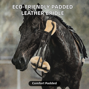 Bridon d'équitation confortable et écologique en cuir PU tanné végétal, rembourré, pour dressage et sports équestres, Horsekraft HK-BE130 - Product Image 5