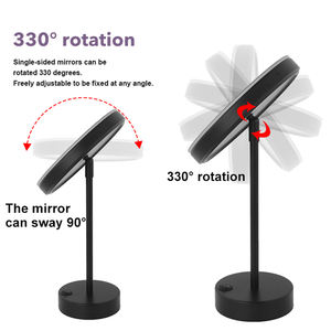 Vente à Chaud Filles Amour Vanité Led Miroir Rond Pour Le Maquillage OEM Stand Up Double Face Miroir Avec <span class=keywords><strong>2X</strong></span> <span class=keywords><strong>3X</strong></span> Grossissant - Product Image 5