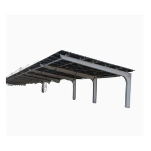 Cochera Fotovoltaica con Estructura de Acero, Techo Plano, para 2 Autos, Diseño Moderno, Acero al Carbono Galvanizado con Recubrimiento en Polvo - Product Image 1