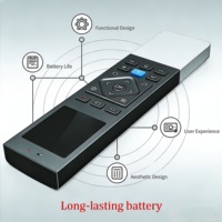 Télécommande vocale intelligente tout-en-un en alliage d'aluminium avec écran couleur, code fixe, 18 touches, batterie rechargeable