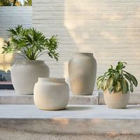 Jardinière ronde en béton sur mesure, pot à fleurs en ciment moderne et minimaliste, prix direct usine OEM ODM, export en gros