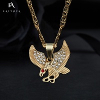 FP1032 accessoires de collier pour hommes Hip Hop, pendentif plaqué or 14K en Zircon de pierres précieuses rouges glacées