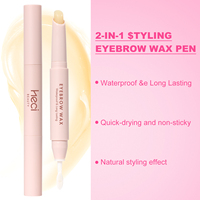Pensil Gel Alis Label Pribadi Pengiriman Cepat dengan Kuas, Transparan, Tahan Air, Tahan Lama, Kepala Ganda, Vegan, Wax Alis